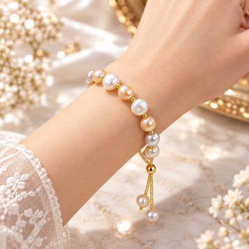 100% Real Pearl Copper Bracelet