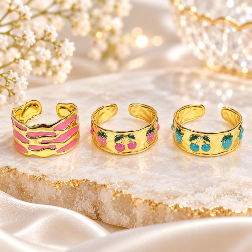 Colorful Enamel Wide Open Cuff Bangel