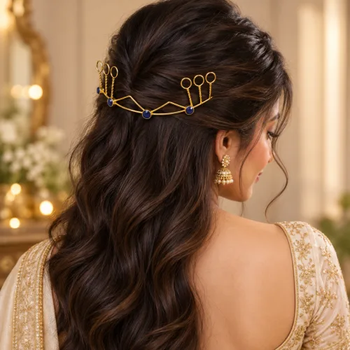 Copper backhead Crown hairband round stone style