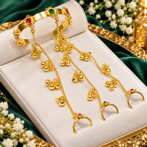 Copper Hathphool Series 3 strap with jumka multi color floral style