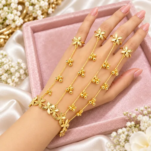 Copper Hathphool Series 4 strap with jumka star flower style