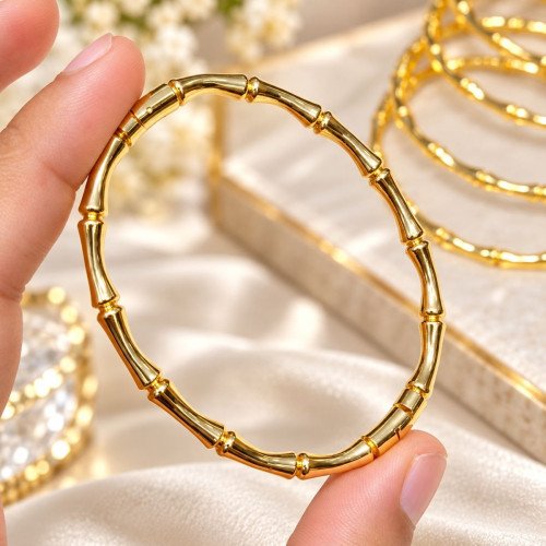 SS Bamboo bracelet gold coloured
