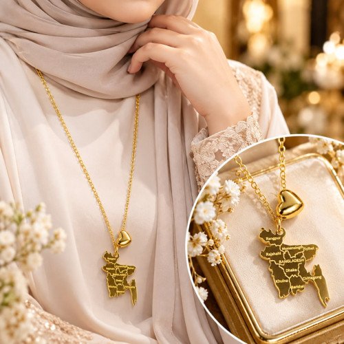 SS Bangladesh Map Necklace