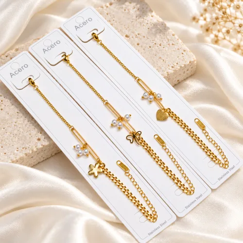 SS 316L Anti tarnished Chain Pearl breclet series