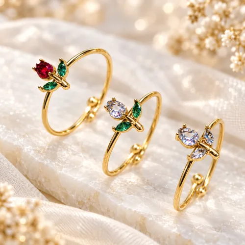 SS Mini Tulip adjustable Ring