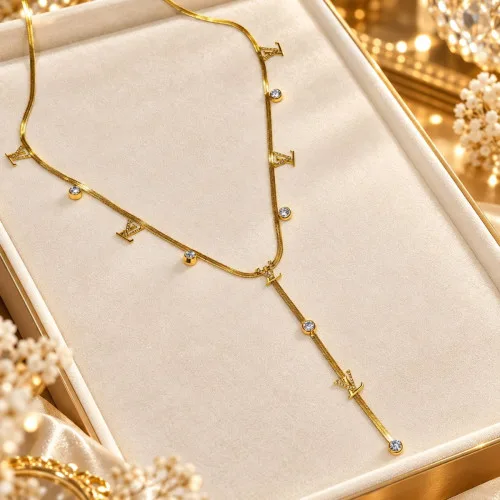SS Y shaped stone Necklace series
