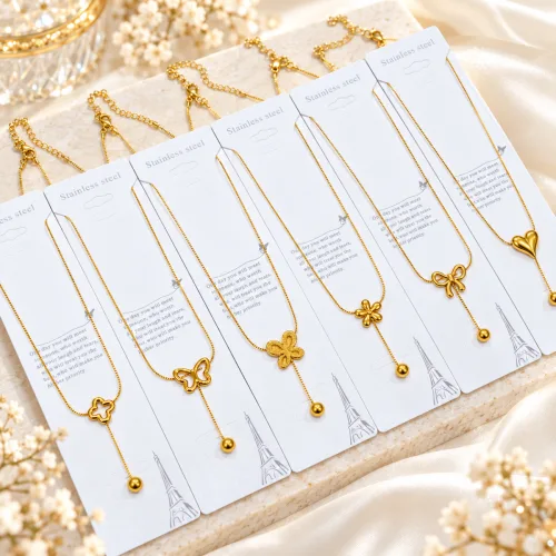 Y shaped tassel drop necklace series