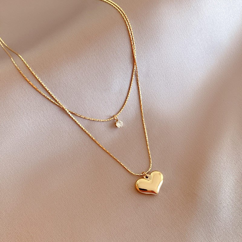 SS Double layer Love Necklace #15