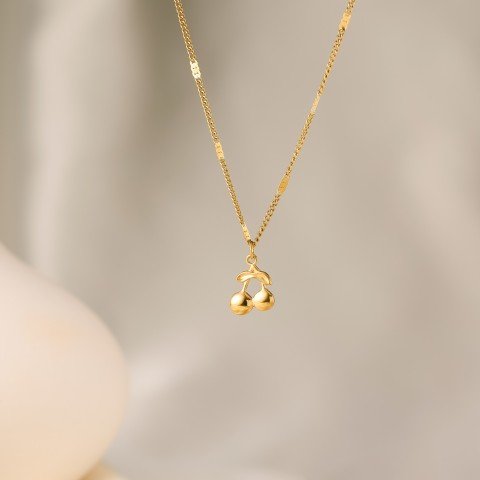 SS Gold Cherry Necklace