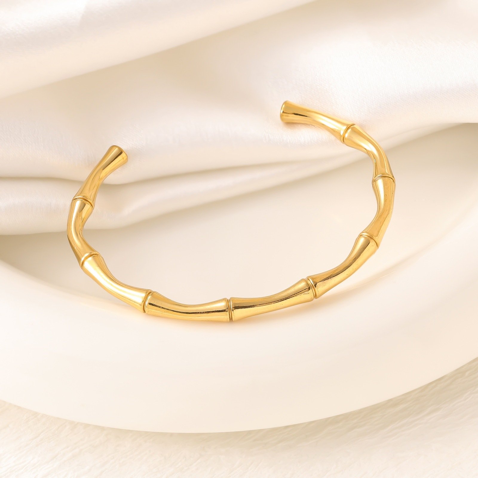 SS Half Bamboo Bracelet