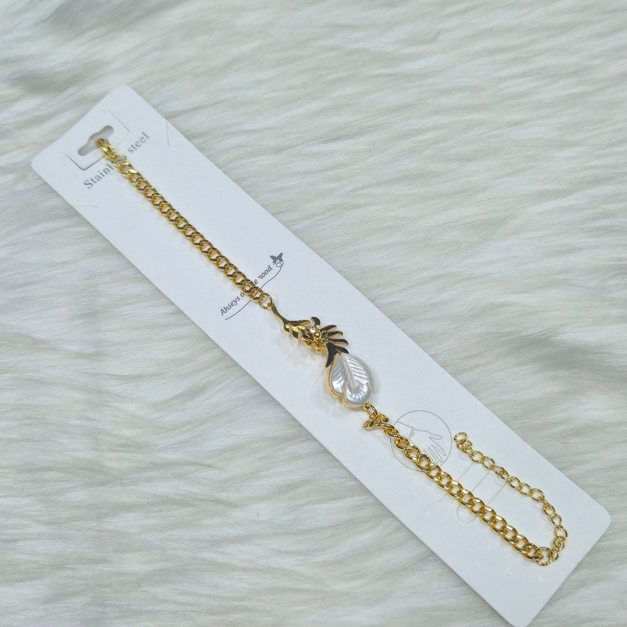Stainless Steel Feather Bracelet