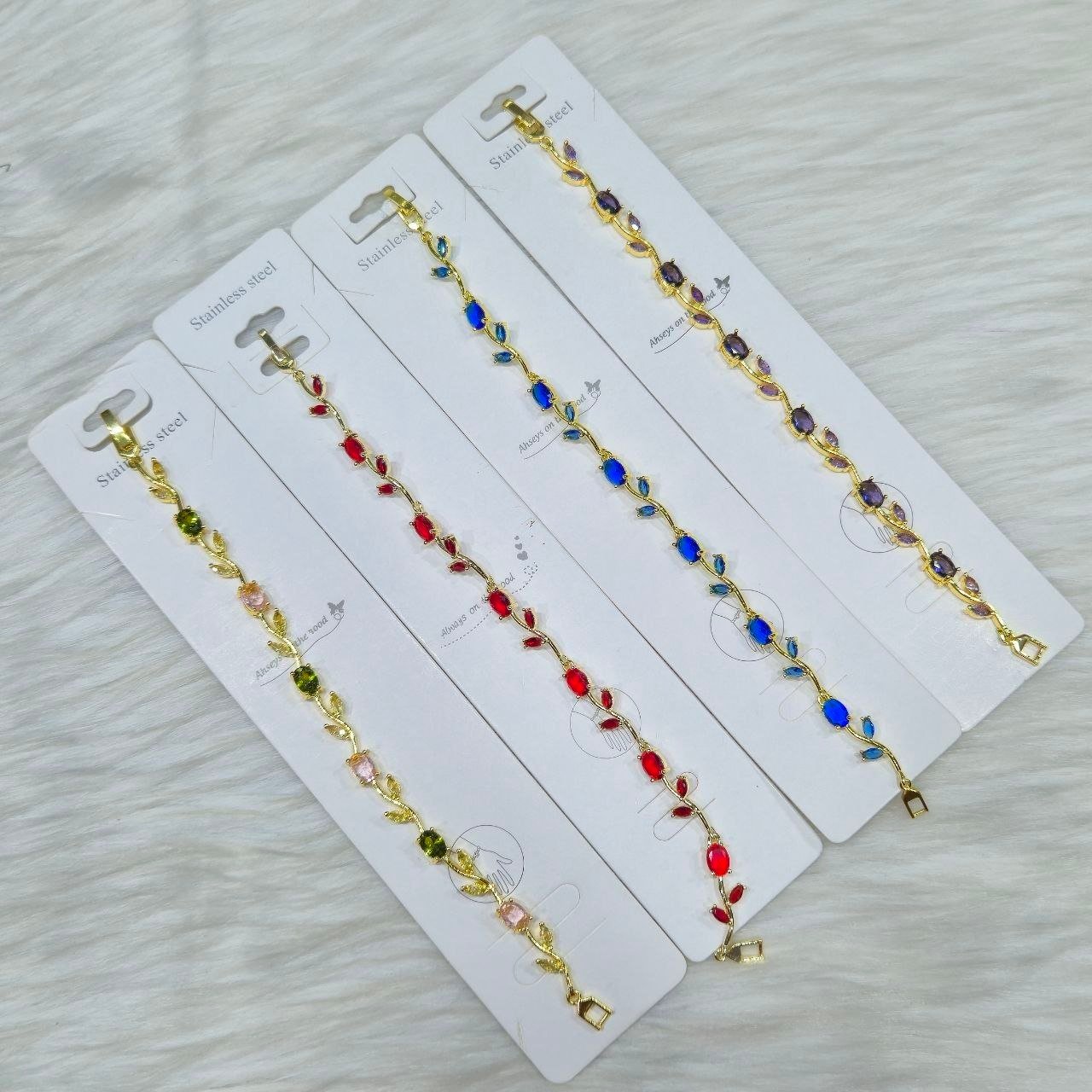 Tulip Rose Bracelet For Women Girls Sweet Colorful Flower Gold Color