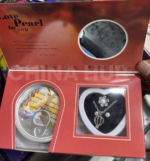 Original Pearl Three Piece Combo Set (পানি সহ)(Earring, Ring And Necklace)