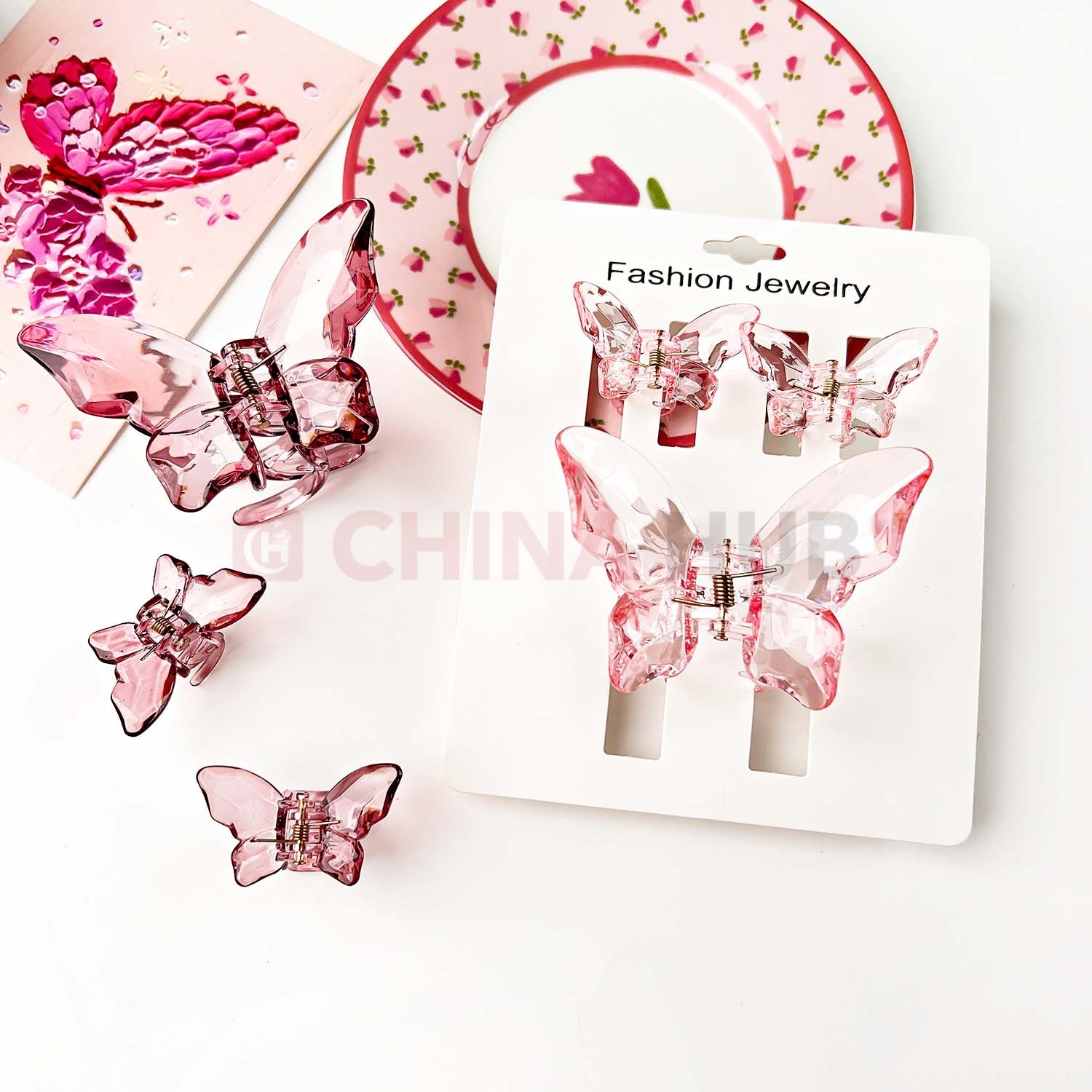 Butterfly Transparent grabber 3-piece set-