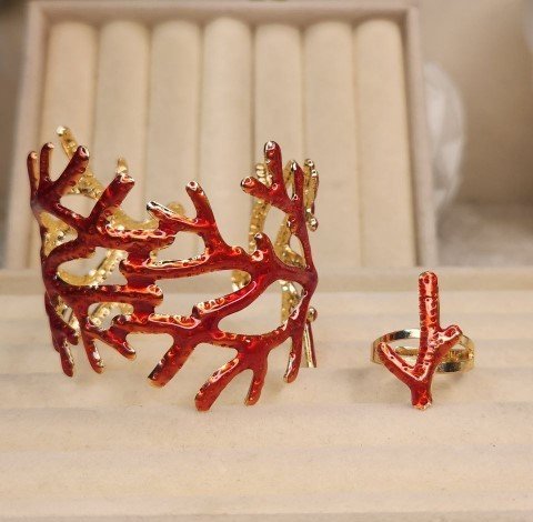 Cuff Bangle Bracelet With Ring #8