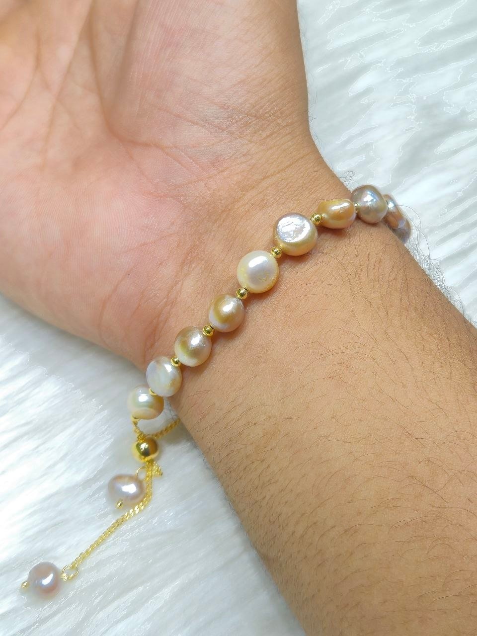 Real Pearl Copper Adjustable Bracelet অরিজিনাল মুক্তার ব্রেসলেট