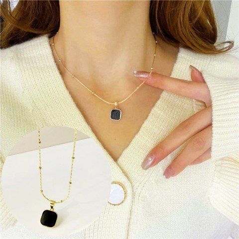 18K Gold Titanium Steel Love Locket Necklace #16