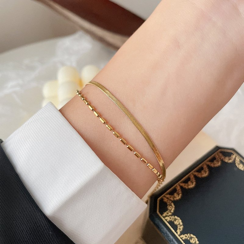 SS Snake Rice Beeds Bracelet