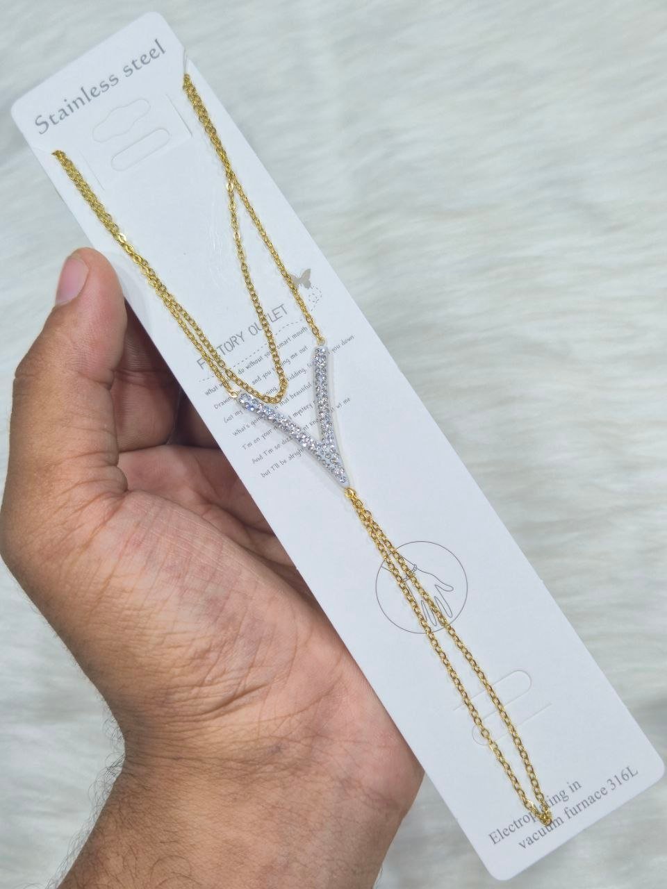 SS Wrist Ring Chain V Bracelet Aliban 22