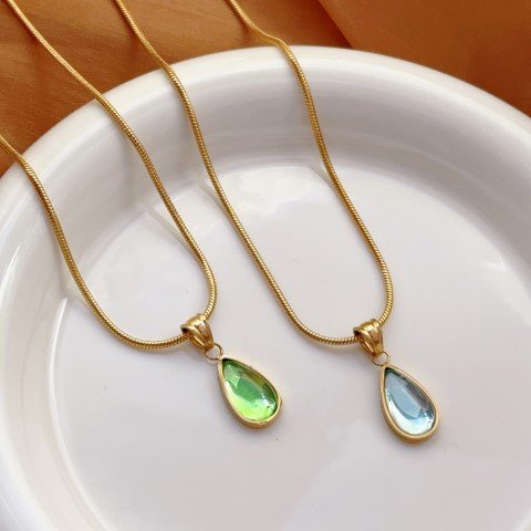 SS 18K Gold Titanium Steel Necklace 2Color