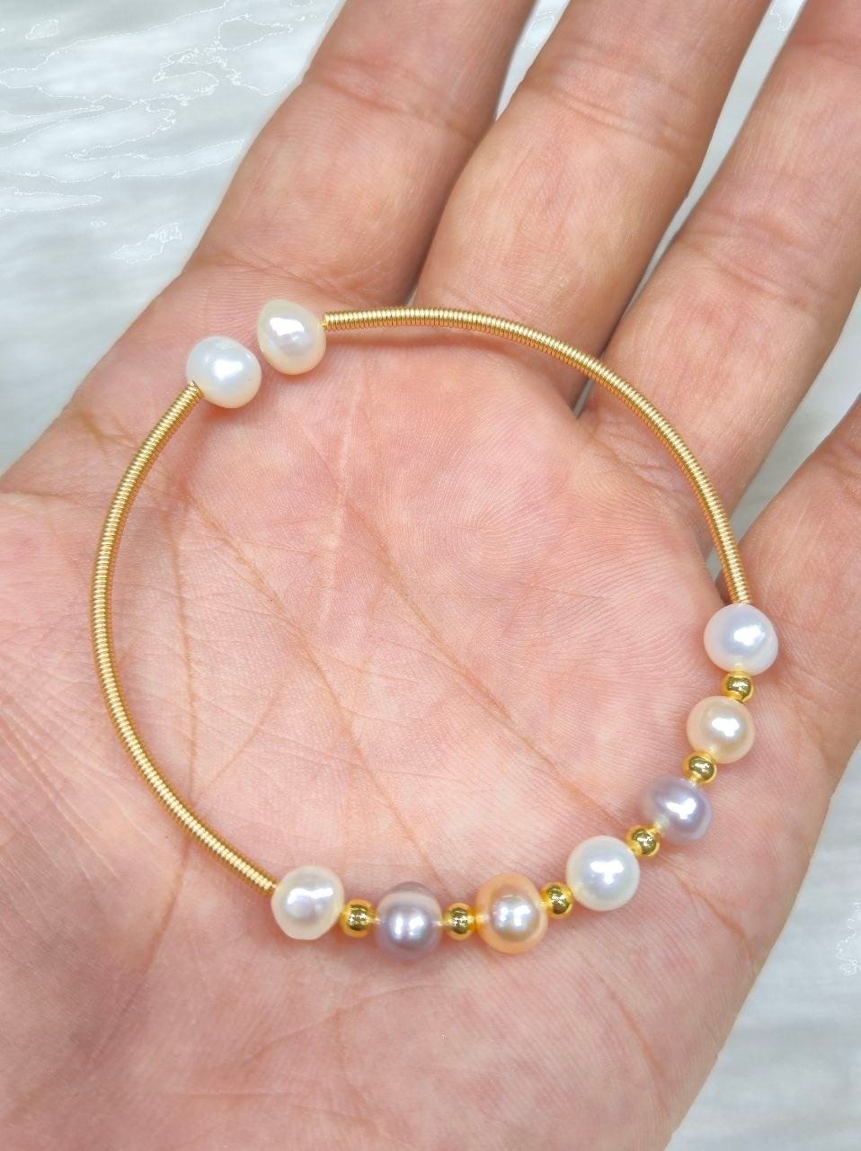 Real Pearl Copper Bracelet অরিজিনাল মুক্তার ব্রেসলেট