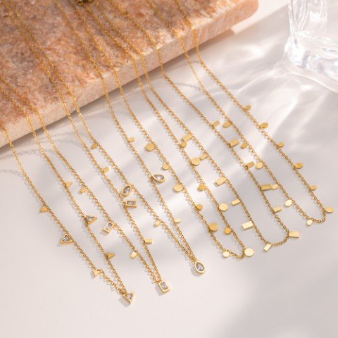 18K Gold Titanium Steel Necklace